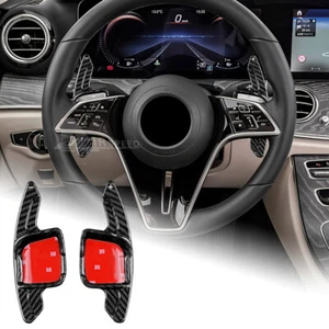 Fits Benz W206 W223 W213 S213 Steering Wheel Paddle Shifter Black Carbon Fiber - Picture 1 of 8