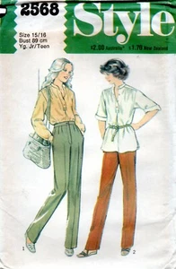 70s Style Sewing Pattern 2568 Teens' Shirt and Trousers Size 15/16 - Picture 1 of 2