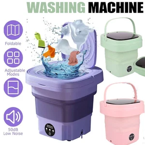 Portable Foldable Mini Washing Laundry Machine Bucket Dryer Tub For Clothes New - Picture 1 of 13