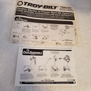Troy-Bilt TB80 EC 2-Zyklus Trimmer Bedienungsanleitung und Schnellanleitung - Bild 1 von 2