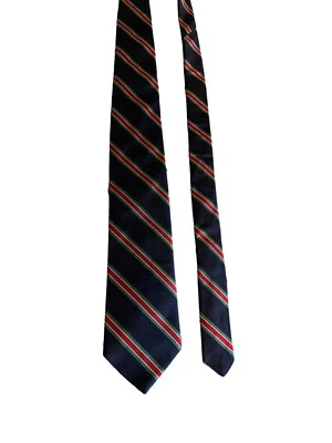 Corbata de cuello de seda vintage McCalls Damon Mends a rayas azul rojo regalo para papá universidad Foto 1 de 4