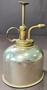 Vintage Brass Metal Can Diffuser Thumb Pump Made Hong Kong 6" Tall Star Stamp GU - Picture 1 of 15