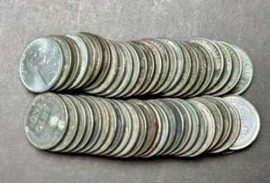 1943 STEEL LINCOLN WHEAT CENT PENNY ROLL (50 coins) nice condition~ - Picture 1 of 2