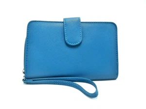 WALLET Mundi Women ALL IN ONE Faux Leather Ladies RFID Clutch Turquoise I905X - Picture 1 of 6