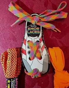 Vintage Neon Shoes Laces 1980/90s Funky *See Description* CUTE - Picture 1 of 5