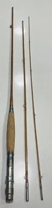 Vintage Bamboo Fly Rod 8’6” 3 Piece Maker Unknown Great Condition Orange Wraps - Picture 1 of 5