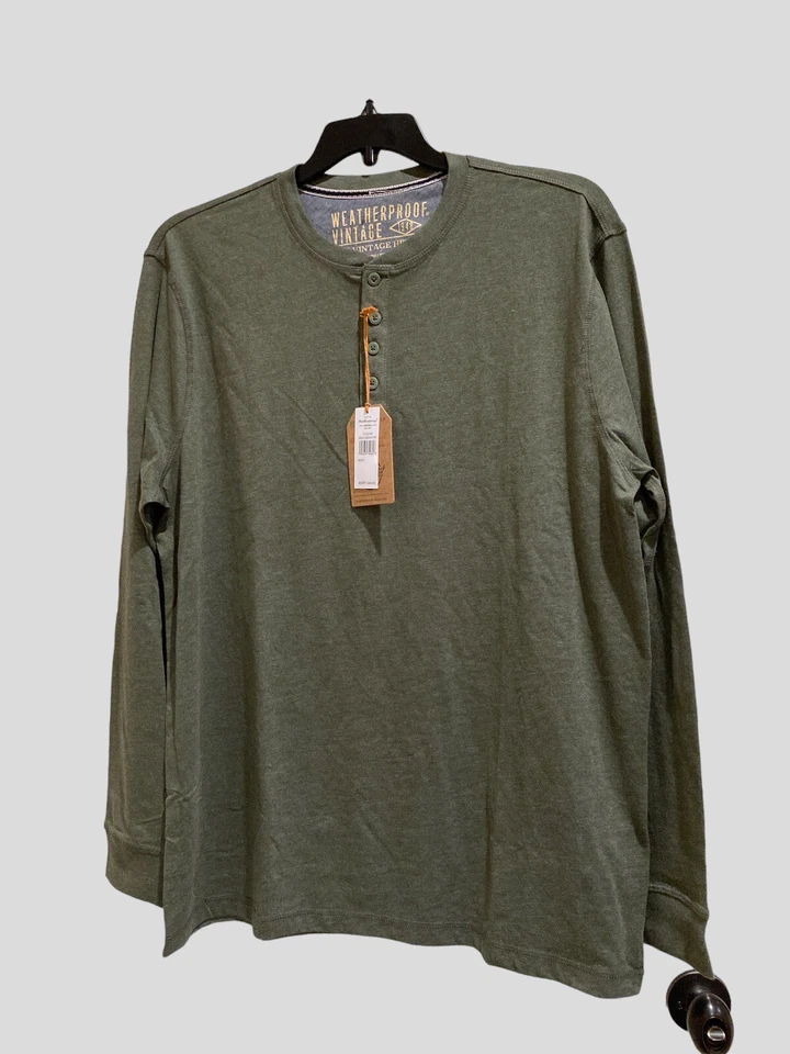 Camisa Henley Para Hombres Adultos 2XL Impermeable Verde Brezo Manga Larga Suave Nueva XXL Foto 1 de 1