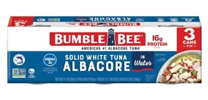 Bumble Bee Solid White Albacore Tuna in Water, 3 oz Can (Pack of 3) - Wild Caugh - Picture 1 of 6