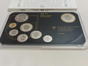 Schweiz 2025 Franken Kursmünzen Satz KMS Proof PP Polierte Platte Set Helvetica - Bild 1 von 11
