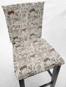 Fundas traseras o fundas de asiento para silla de comedor del mercado de agricultores - Imagen 1 de 10
