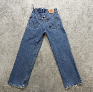 Vintage Levi 550 Kids Denim Jeans 12 Regular 100% Cotton Destroyed Work Holes - Picture 1 of 11