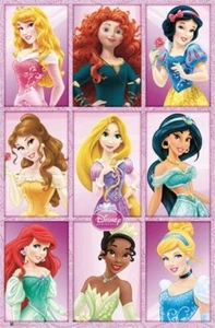 DISNEY PRINCESSES POSTER Amazing Princess Portraits RARE HOT NEW 22x34 - Picture 1 of 1