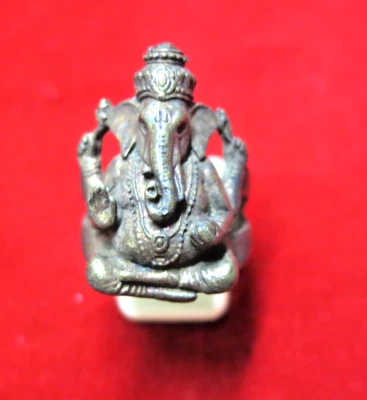 Винтажное Бронзовое Кольцо Ганеши Слон Бог 4 Руки Ганеша размер 9 Редкое - Изображение 1 из 4