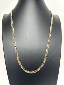 Collar cadena espiga trenzada tricolor vintage años 60 Merlite - Imagen 1 de 7