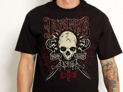 Lucky 13 Pin Up Punk Street Gothic Americana 纹身艺术男式 T 恤定制生活 — 第 1/4 张图片