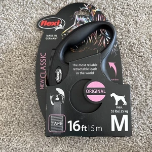 Flexi Classic Retractable Tape Dog Leash. NEW!! Medium 16-Foot Black 55-lb. Dogs - Picture 1 of 3