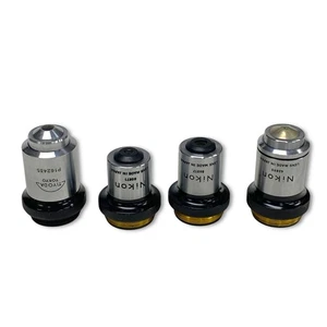 Nikon Tiyoda Microscope Objectives 4x 10x 40x 100x Lens Set - 4 Pcs - Picture 1 of 6