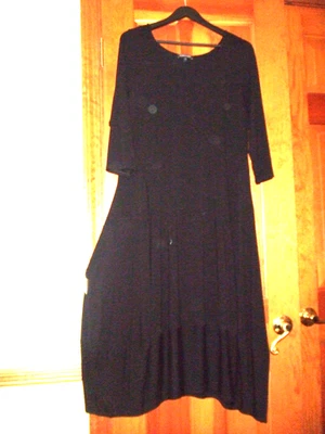 Vestido EILEEN FISHER negro con dobladillo globo. Precioso. Talla grande. Foto 1 de 4