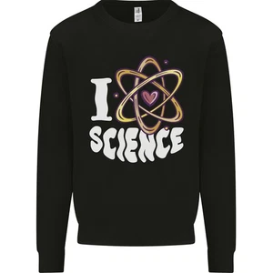 I Love Science Physics Chemistry Biology Nerd Kids Sweatshirt Jumper - Picture 1 of 31