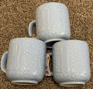 Dolly Parton 18 OZ Juego de 3 tazas bota primavera azul gres florales en relieve - Imagen 1 de 6