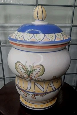 Pfaltzgraff Villa Della Luna Storage Jar 2004 RARE VINTAGE/NEW  10.5"  .  db - Image 1 of 4