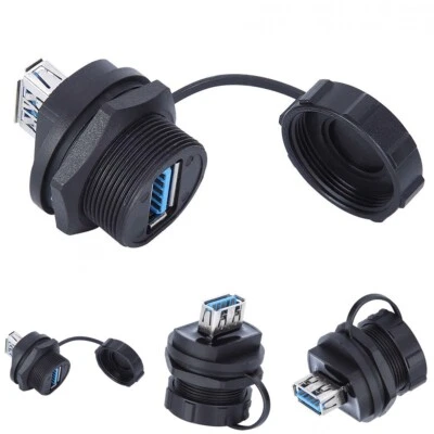 Waterproof USB Connector USB 1 Pc Adapter Communication Panel Mount - Image 1 of 4