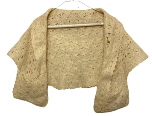 #3689 VTG Glentex WOMENS Hand made granny wool shawl with pockets, - Picture 1 of 7