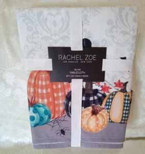 Rachel Zoe Halloween Calabaza Mantel Arañas Murciélagos Hojas de Otoño Tela 60x120 - Imagen 1 de 4