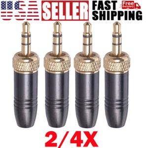 2/4PC 3.5mm Stereo Plug Connectors For Sennheiser Wireless Microphone Cable - Picture 1 of 19