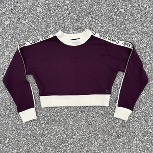 Calvin Klein Performance Crop Top Womens Small Purple Stretch Active Fitness Gym - Picture 1 of 16