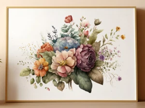 Blumenkunstdruck, schöne Blumen Kunst Deko, Botanischer Kunstdruck Natur Kunst #9 - Bild 1 von 2