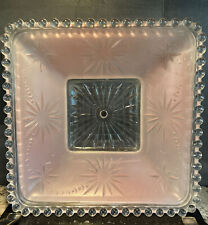 Vintage Pink Square Ceiling Shade with Hobnail Edges ￼11.25”