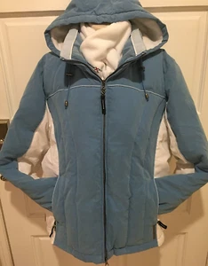 Women's Blue/White ZERO XPOSUR NWT Heavyweight Hooded Jacket Coat, Size XL. - Picture 1 of 18