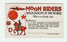 RARE Unknown- Moon Riders Association Card Rochester NY 1920s Mystic Witchcraft?