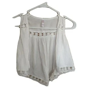 Girls Xhilaration Sleeveless Open Front Ivory Shrug Size Medium 7/8 - Picture 1 of 4