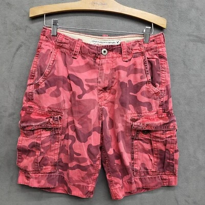 Pantalones Cortos Carga American Eagle Outfitters Para Hombre Talla 28 Rojo Camuflaje Clásico Camuflaje Foto 1 de 4