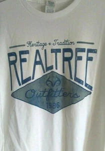  Mens Realtree Outfitters Long-Sleeve Shirt NWT White/Blue Delta Pro Weight L - Picture 1 of 4