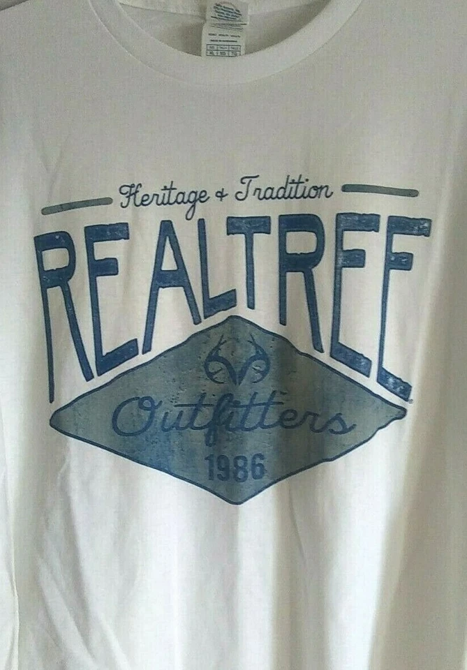  Mens Realtree Outfitters Long-Sleeve Shirt NWT White/Blue Delta Pro Weight L - Image 1 of 4