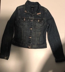 GAP KIDS Girls Beagle Dog Blue Denim Button-Up Basic Jean Jacket Coat X LARGE - Picture 1 of 8