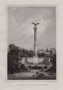 Berlin. Denkmal im Invalidenpark. Echter Stahlstich, Kurz um 1880 - Bild 1 von 1