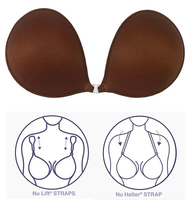 Sujetador adhesivo NuBra F700 Feather-Lite (chocolate, D) + correas NuWay 34D 36D $58 Foto 1 de 4