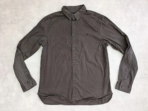 All Saints Shirt Mens Extra Large Brown Button Down Smart Casual XL Redondo LS - Picture 1 of 6