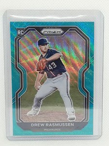 Drew Rasmussen 2021 Prizm Baseball - Teal Wave RC #197 - Milwaukee Brewers