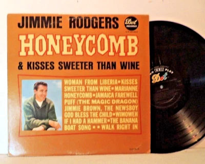 Jimmie F. Rodgers: Honeycomb & Kisses Sweeter Than Wine LP Vinyl Mono '63 - Image 1 of 2