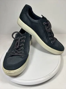 Ecco Zapatos Para Hombres EU 42 US 8.5-9 Azul Gamuza Cuero Tenis Diseño Danés Comodidad - Imagen 1 de 10