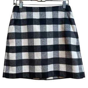 Loft Women's Wool Blend Mini Skirt Buffalo Plaid Print Size 6 - Picture 1 of 5