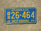 1975 West Virginia Truck License Plate WV WVA Chevrolet Chevy Ford B226464