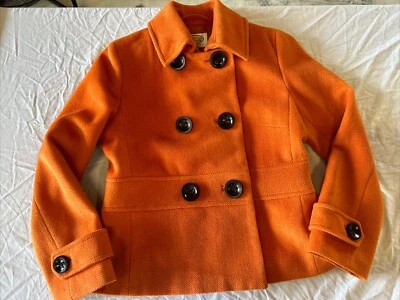 Chaqueta básica de lana naranja Talbots talla 12 con botones de gran tamaño Foto 1 de 4