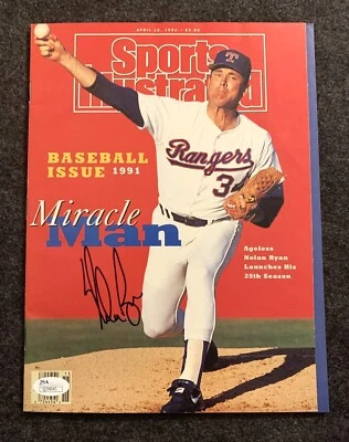 Autografiado firmado por Nolan Ryan - Sin etiqueta - 1991 Sports Illustrated SI JSA certificado de autenticidad Foto 1 de 4