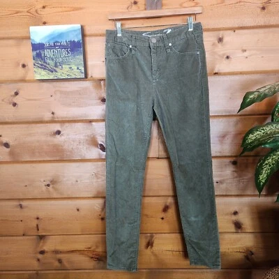 Calça jeans stretch fina cintura ultra alta veludo verde oliva Seven7 tamanho 4 X28" - Imagem 1 de 4
